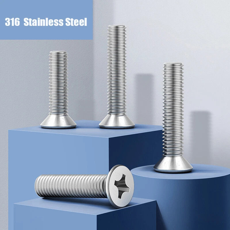Flat Head Phillips Machine Screws M2 M2.5 M3 M4 M5 M6 Stainless Steel Countersunk