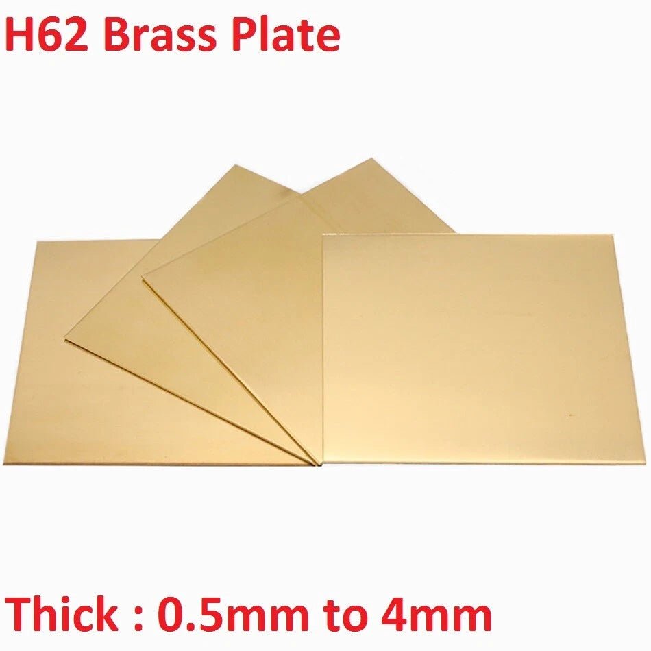 0.5mm to 4mm Thick H62 Brass Plate Sheet Copper Block DIY Copper Sheet Many Size - HomeDIYer