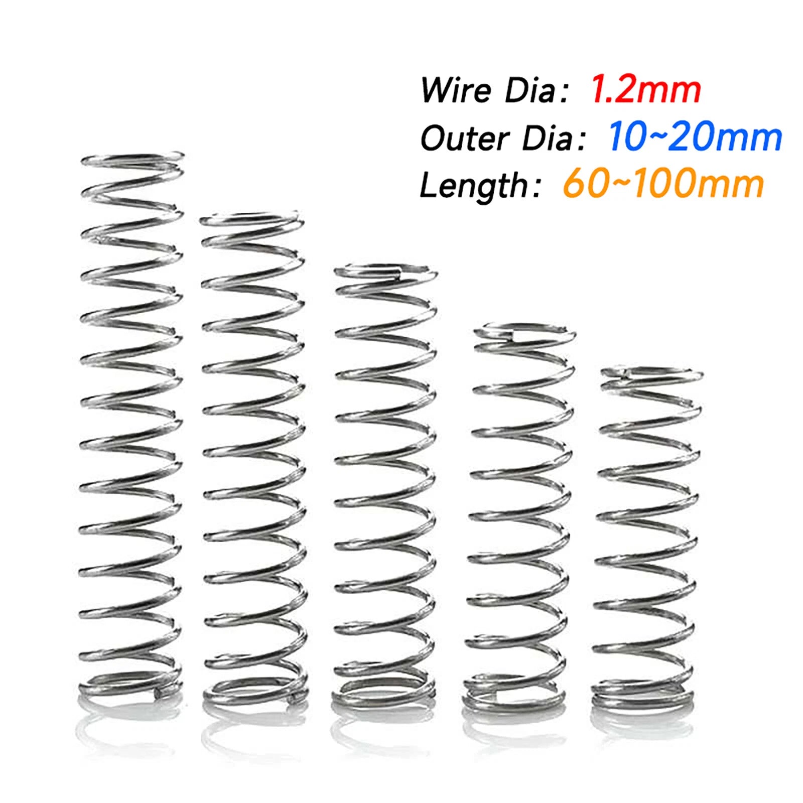 Compression Spring Variou Size 10-20mm Diameter & 60-100mm Length Pressure Small