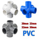 PVC Elbow Fitting 6 Way PVC Pipe Fittings Connector Furniture 20 25 32 40 50mm