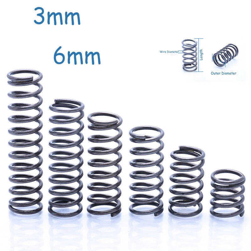 Compression Spring Wire Diameter 3mm 6mm Black Compression Pressure Small Spring