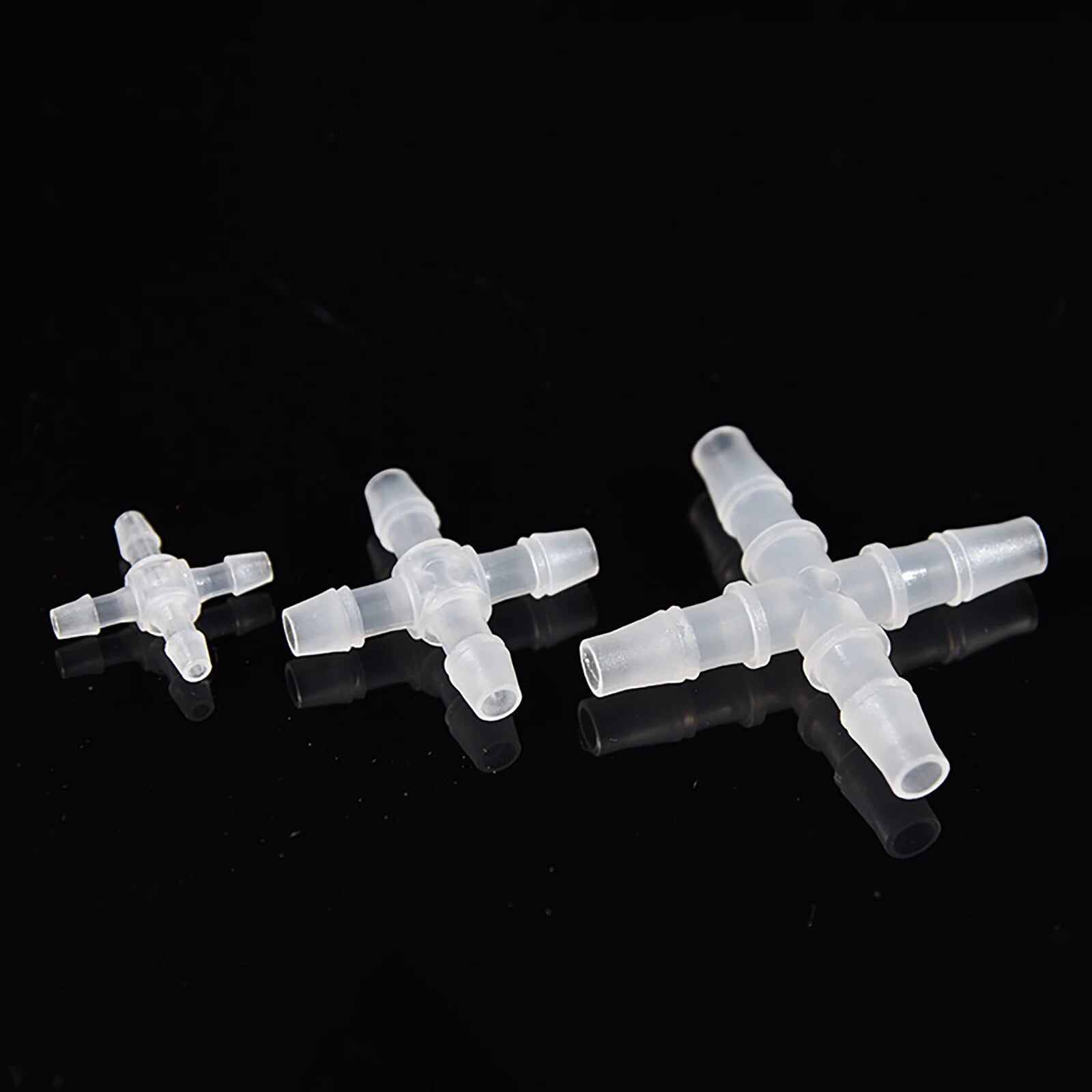 X Cross T Type 4 way Pipe Hose Connector Fittings Tubing Barbed Joiner Plastic
