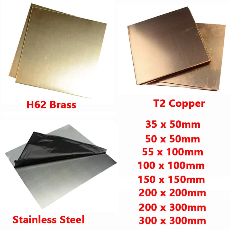 Stainless Steel/Copper/Brass sheet various sizes,various thickness.Models making