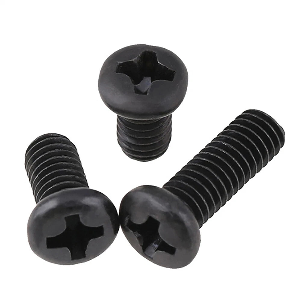 M5 Black Zinc Phillips Pan Head Machine Screws Carbon Steel Pozi Drive