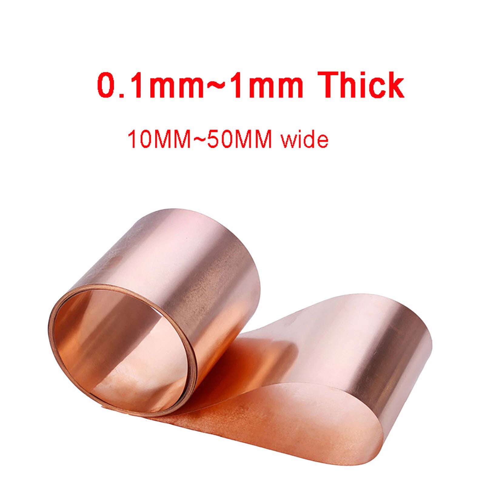 Pure Copper Sheet Plate 0.1/0.2/0.3/0.4/0.5/0.8/1mm Thick - 23 sizes available