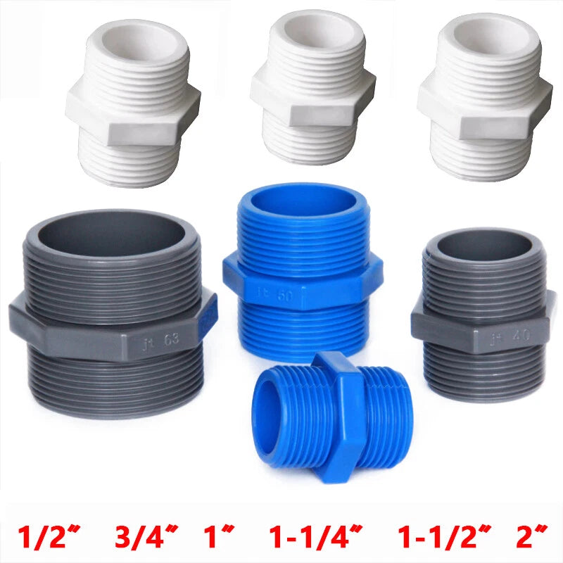 PVC Nipple Bsp Male Threaded Pressure Fittings Pipe Fitting ID 20mm~63mm