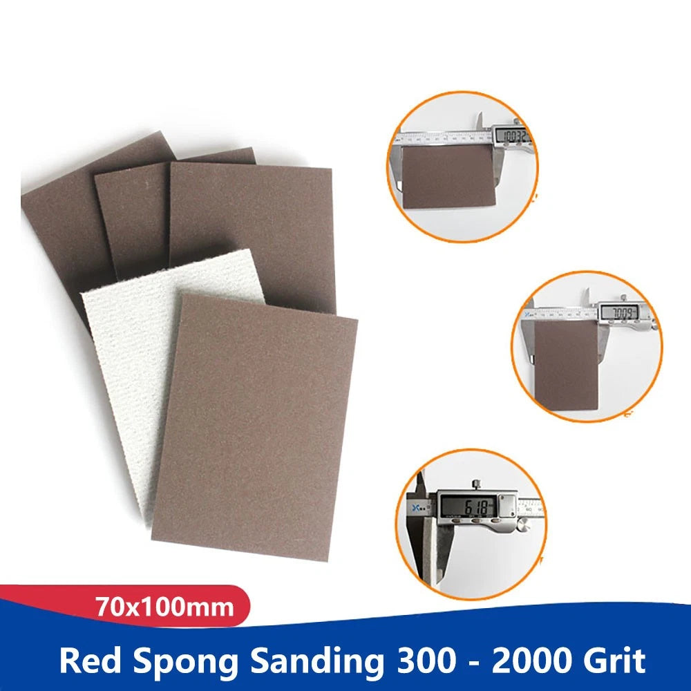 70x100mm Wet Dry Red Spong Sanding 300 Grit - 2000 Grit Hook Loop Sandpaper