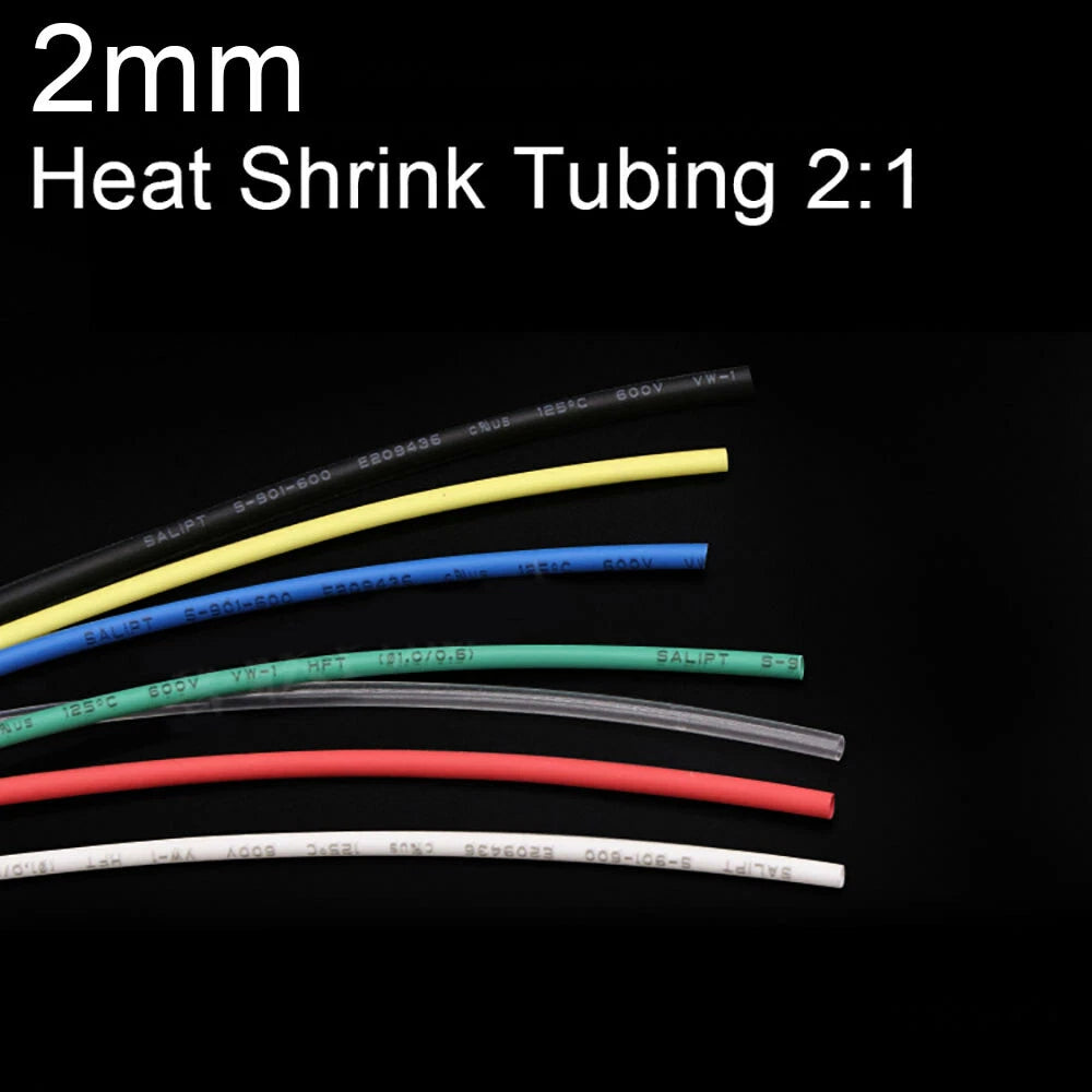 2mm Heat Shrink Tubing 2:1 – Electrical Wire Sleeving, 7 Colors, 1M–100M