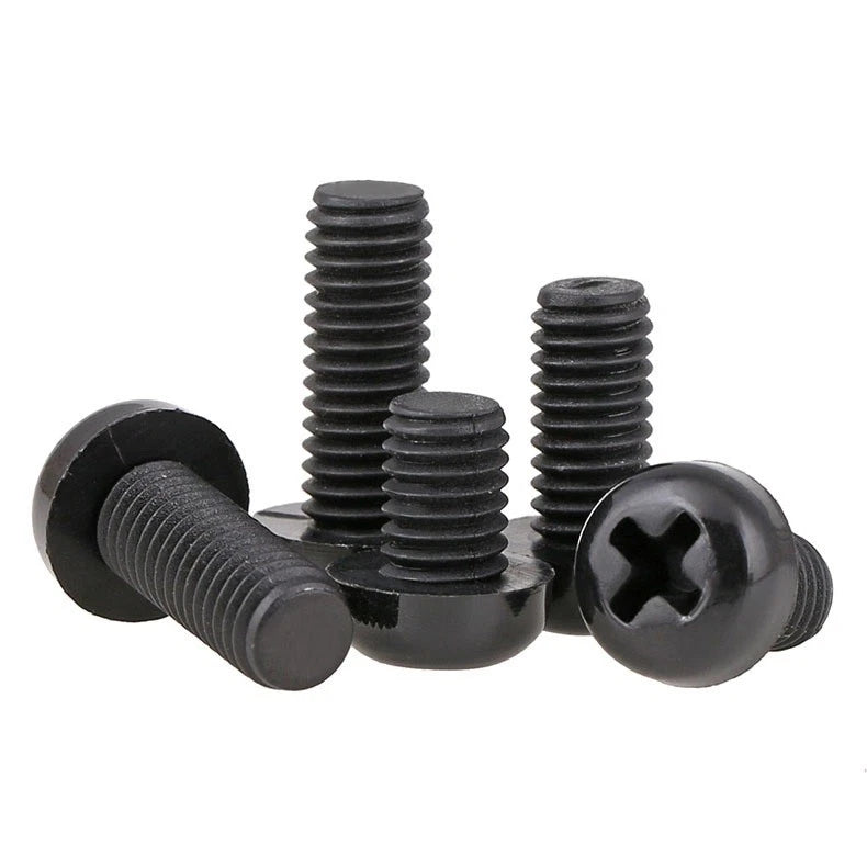 M3 Black Nylon Pan Head Phillips Machine Screws — Plastic Screws 4mm to 30mm