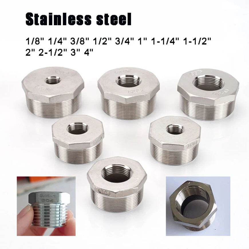 BSP Male to Female Reducing Bush Stainless Steel Pipe Fitting Adapter