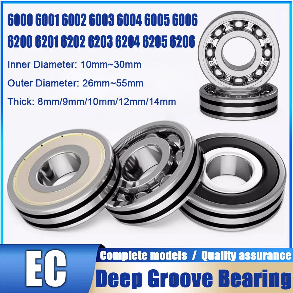 Non-Slip Ball Bearings EC6000/EC6200 Series High Speed Bearings 6000 6201~6206ZZ