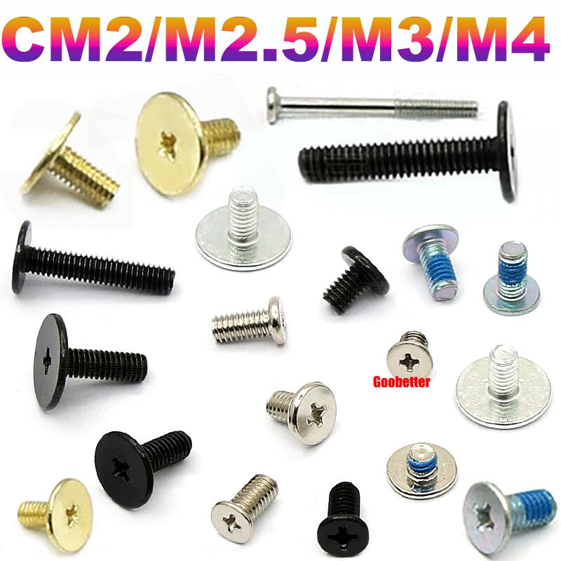 CM2/CM2.5/CM3/CM4 Ultra Thin Wafer Flat Head Phillips Screws – For Laptop & Computer Repair (M2–M4)