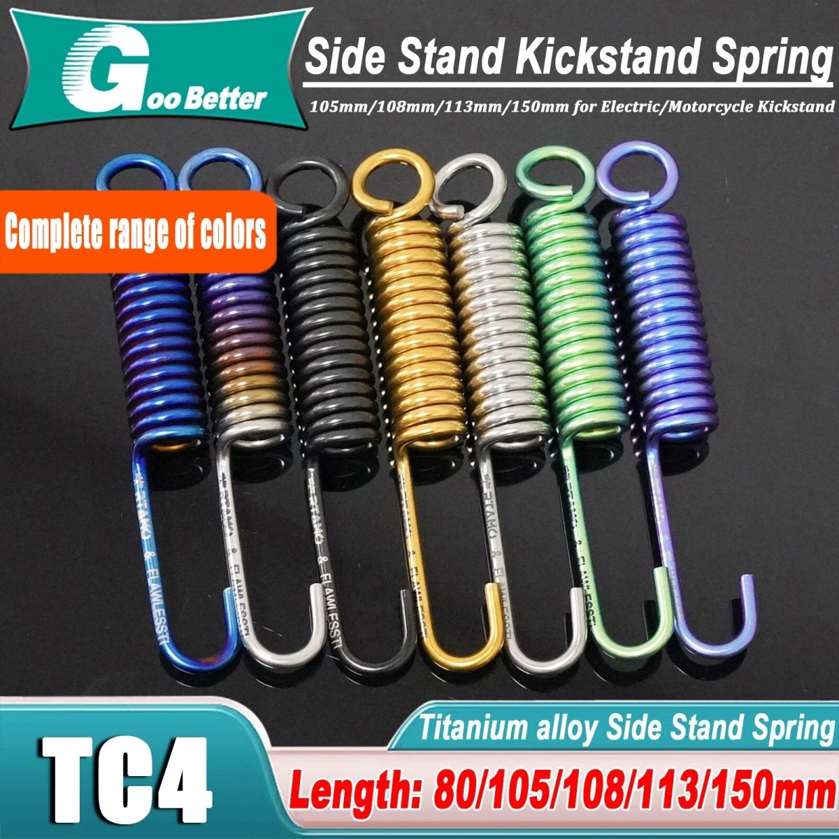 TC4 Titanium Side Stand Spring 105/108/113/150 for Electric/Motorcycle Kickstand - HomeDIYer