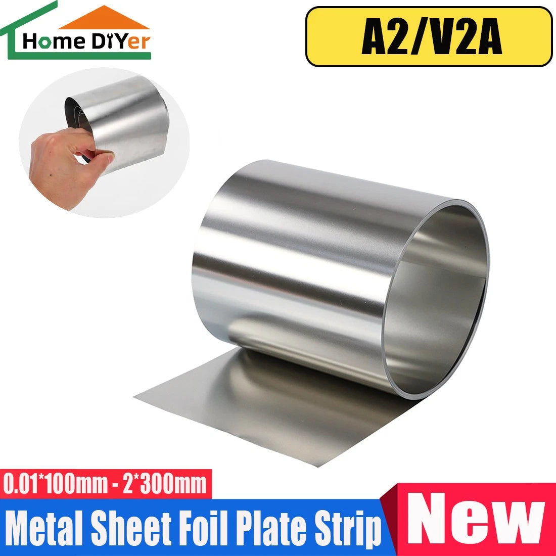304 stainless Metal Sheet Foil Plate Strip Thickness 0.01mm-2mm Model Making DIY