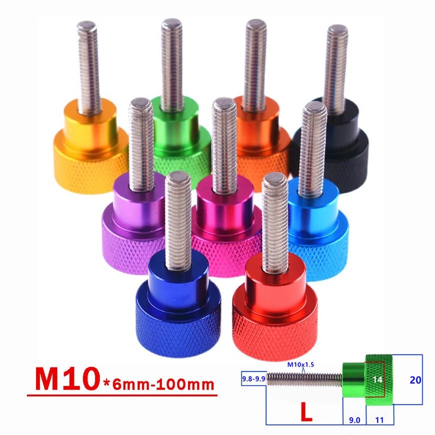 M5–M10 Anodized Aluminum + Stainless Steel Knurled Thumb Screws – Hand Grip Bolts (6–100mm, 10 Colors) - HomeDIYer