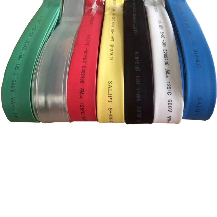 16mm Heat Shrink Tubing 2:1 – 7 Colors, Black White Red Green Yellow Blue Clear