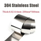 304 Stainless Steel Sheet Plate Strip Foil Sheet 200mm*300mm Thick: 0.02mm-0.4mm