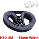 HTD-5M Closed Loop Timing Belt — 5mm Pitch, 25mm Wide, 1000–4260mm
