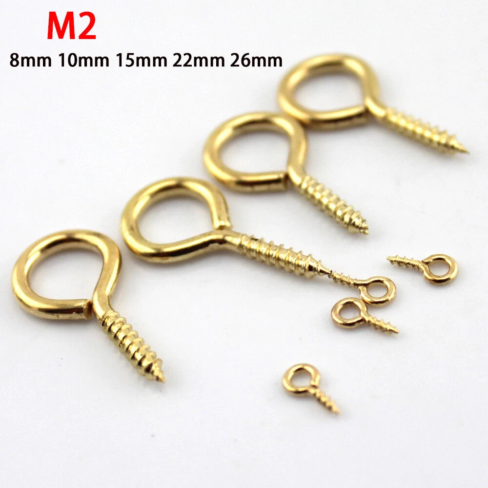 Small Screw-In Eye Hooks — Iron, 8–26mm for Picture Frames, Craft Hoops & Doll Making