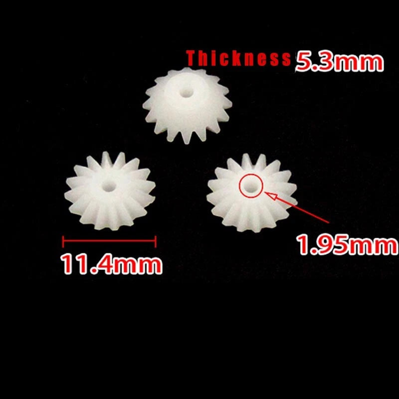 0.5 Module Plastics Bevel Gear Small Gears White 16 Teeth for Toys DIY