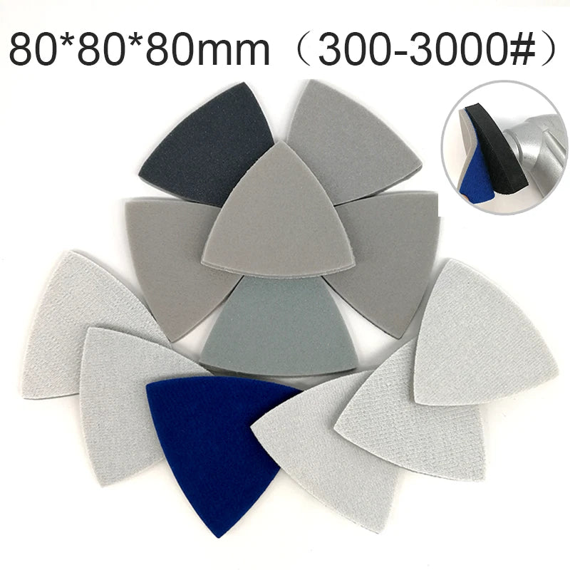 80mm Sanding Sheets Triangular Detail Wet and Dry Sandpaper Pads Multi Tool