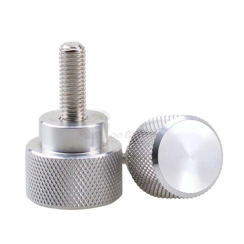 M3–M10 White Knurled Thumb Screws – High Type Steps, Aluminum + A2 Stainless Steel Bolts - HomeDIYer
