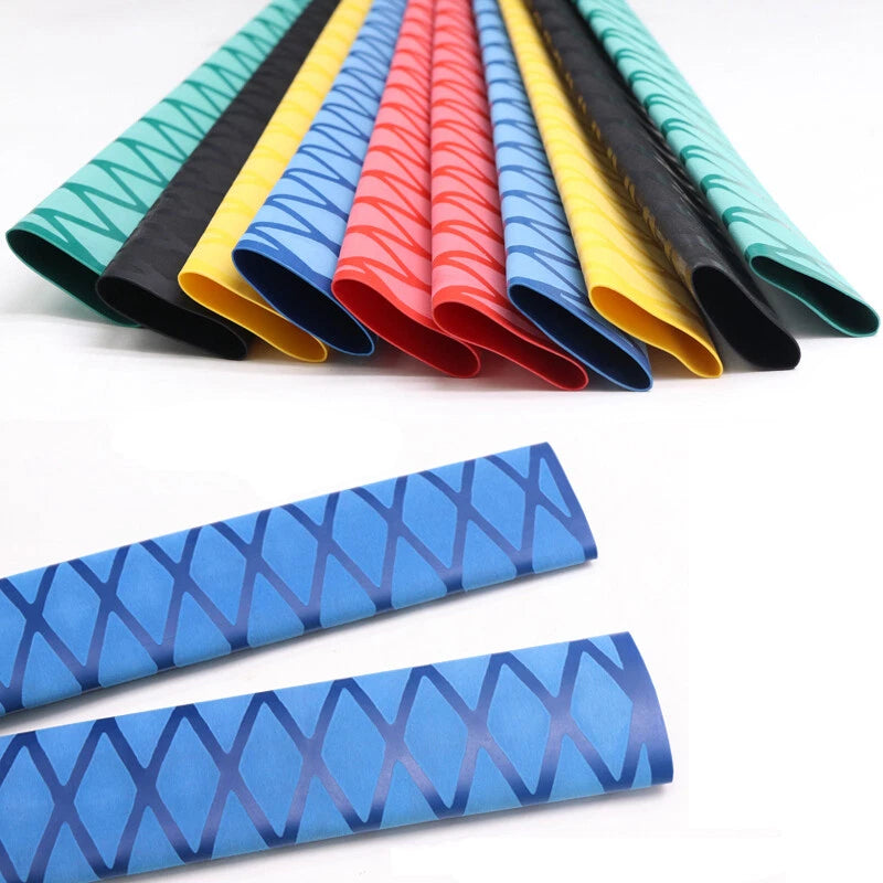 Heat Shrink Tubing with X-Pattern Grip Texture — Fishing Rod & Sports Handle Wrap