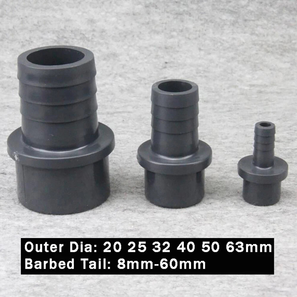 Barbed Hose Tail Connector — Plastic Adhesive Fitting for Pond, Pool & Pipe