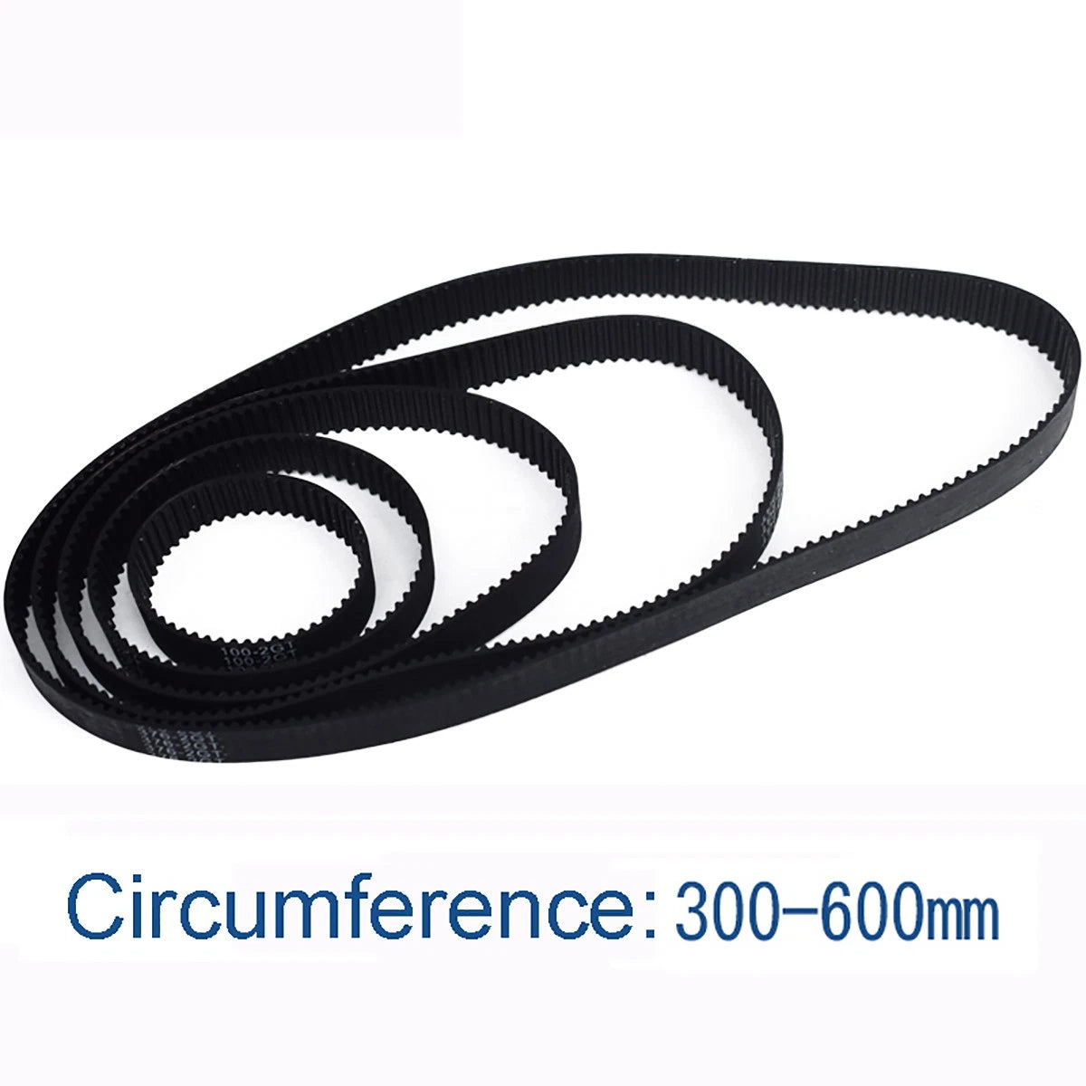 2GT Closed-Loop Timing Belt 10mm Wide — GT2 Rubber Drive Belt for 3D Printers & CNC (300mm–600mm)