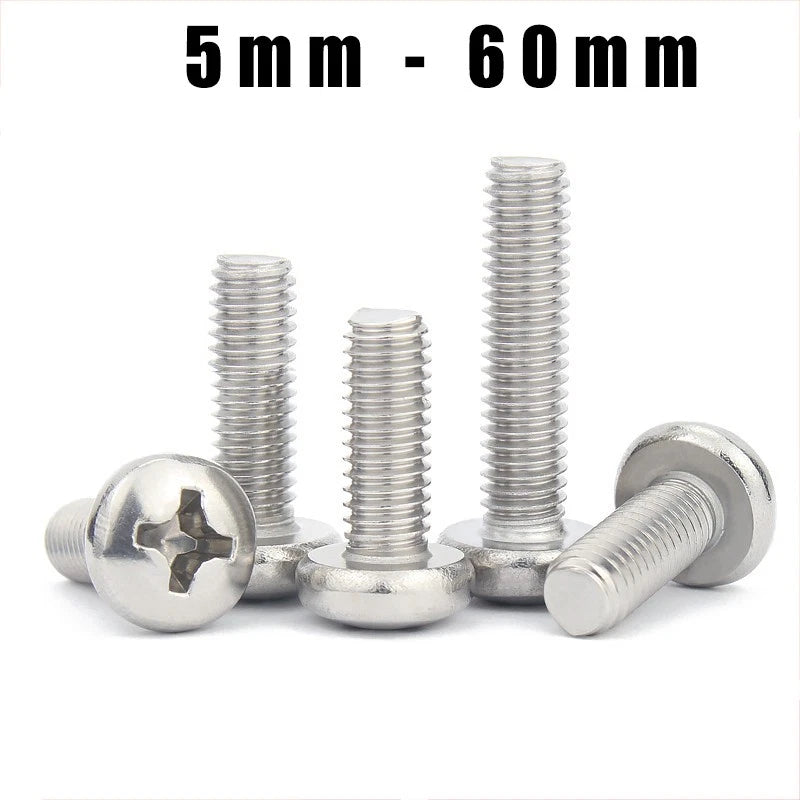 M4 Phillips Pan Head Machine Screws – Zinc Plated Steel, Fully Threaded (5–60mm Lengths)