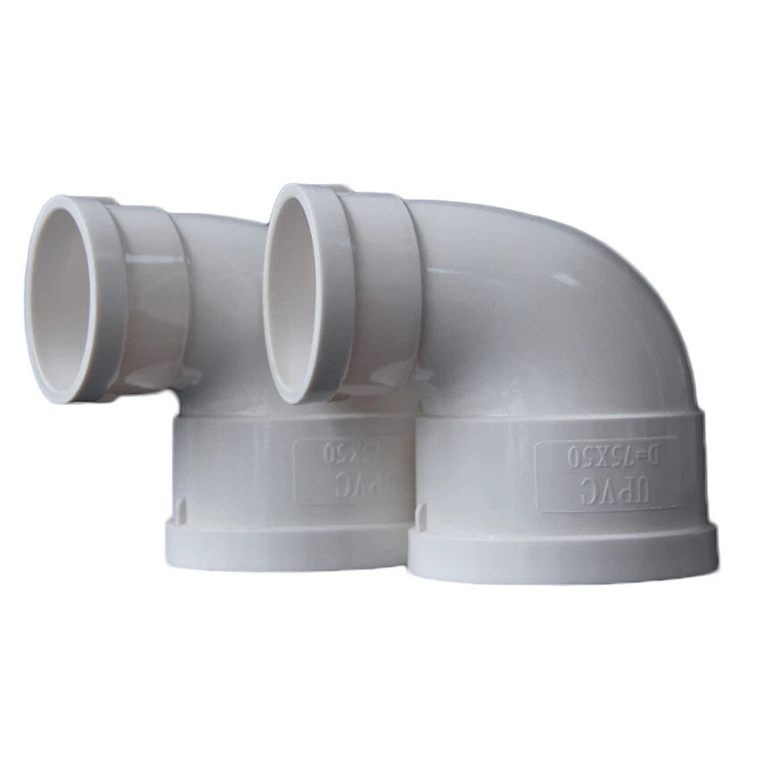 PVC Drainage Pipe Reducer 90° Elbow Connector Adapter Drain Fittings Joint White
