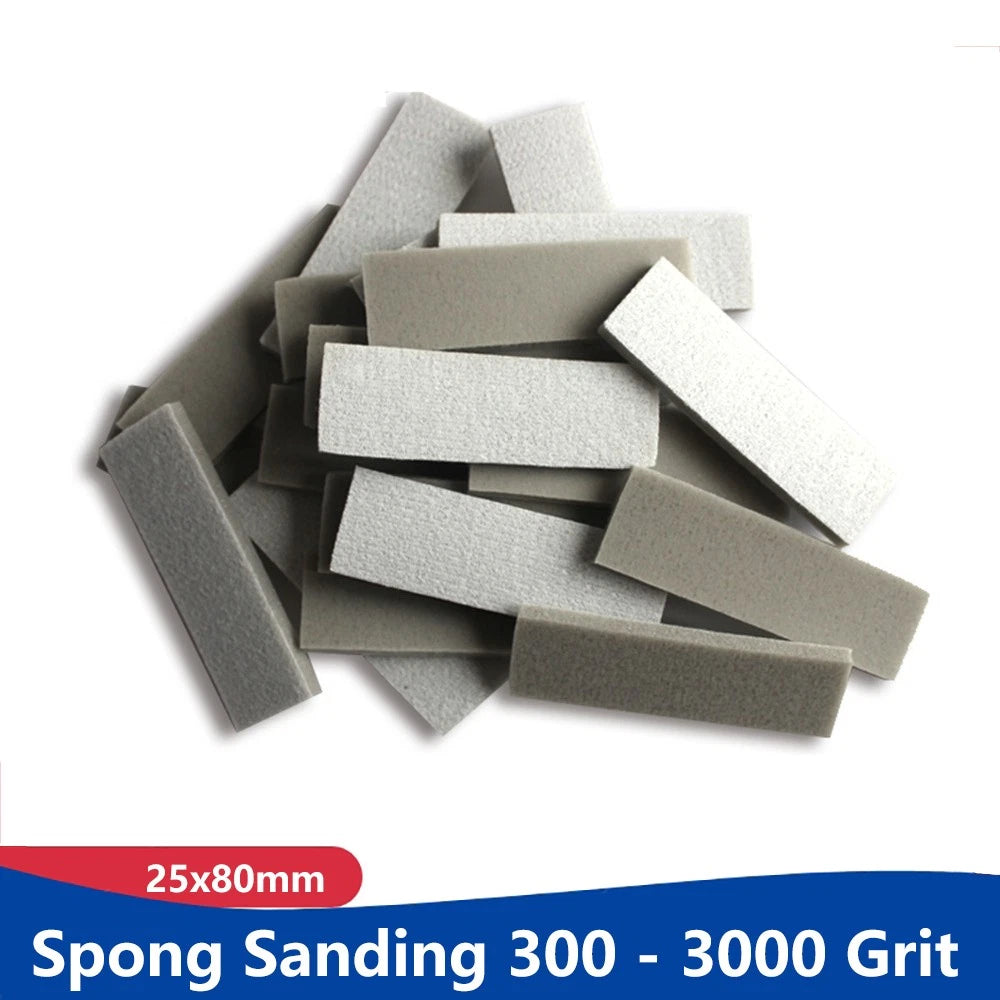 25x80mm Wet Dry Spong Sanding 300-3000 Grit Hook Loop Sandpaper Polishing Block