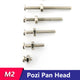 M2 Pozi Pan Head Machine Screws with Flat & Spring Washers – Iron, 4–30mm