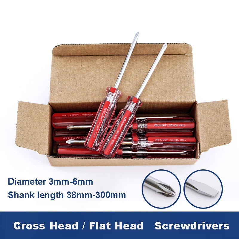 Magnetic Screwdriver Set with Extension Rod — Cross & Flat Tip, 3/5/6mm, 12–30 Pcs