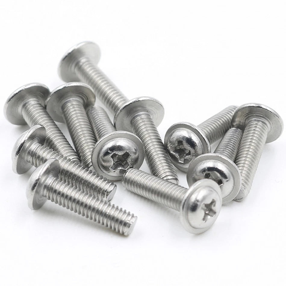 A4 Stainless Steel Phillips Pan Flanged Head Machine Screws M3 M4 M5