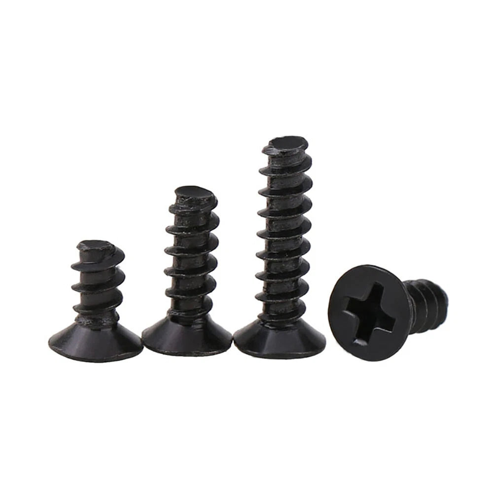 M1.4~M4 Countersunk Pozi Self Tapping Black Zinc Blunt End Metal Sheet Screws