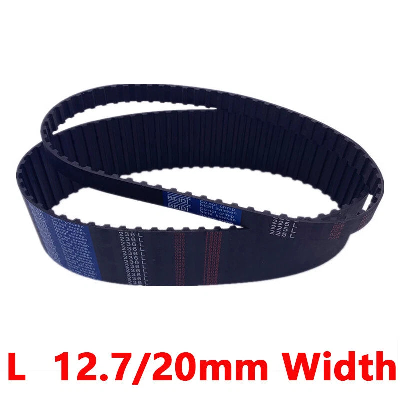 L 9.525mm Pitch Closed Loop Synchronous Timing Belt – 12.7mm & 20mm Width, 23–250 Teeth