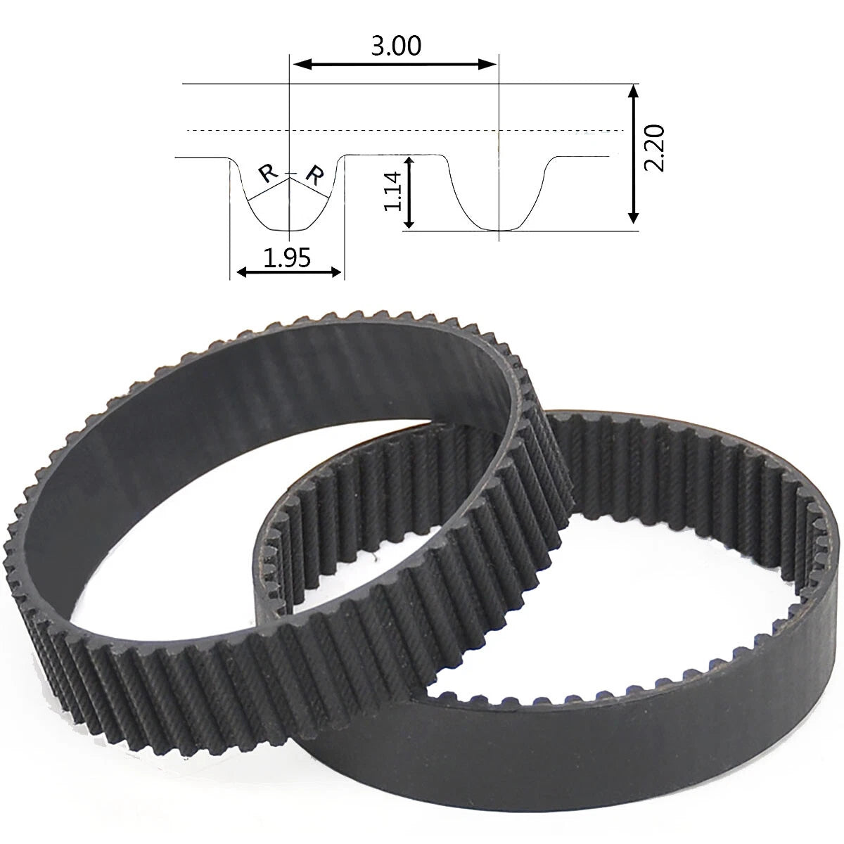 S3M Closed-Loop Timing Belt — 3mm Tooth Pitch, 10mm & 15mm Width, 3D Printer & CNC