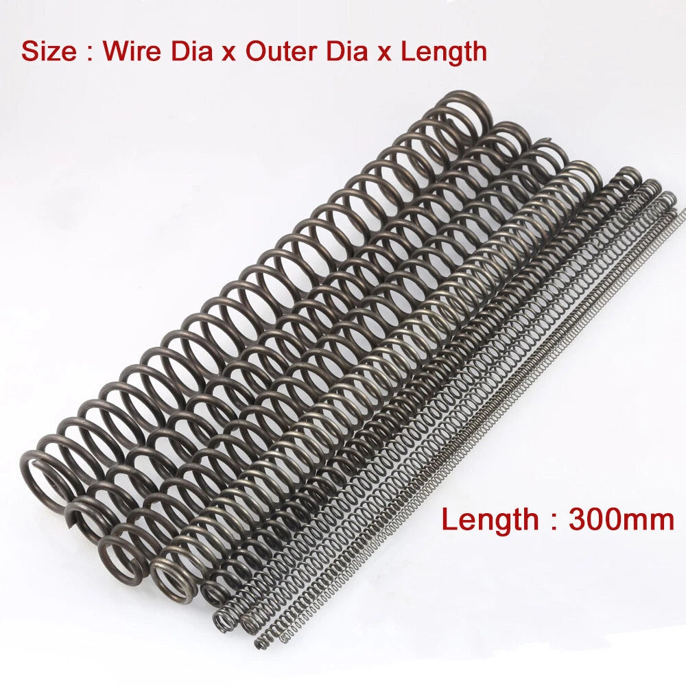 Length 300mm Compression Spring Pressure Springs OD 14-43mm Wire Dia 2.5mm-4.5mm