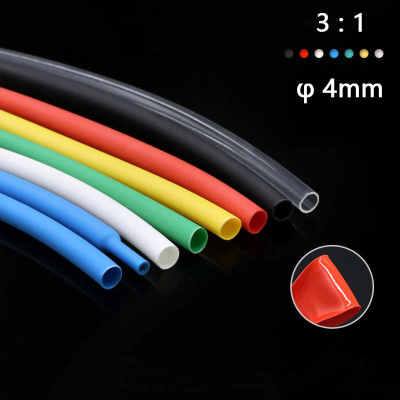 3:1 Ratio 4mm Adhesive Heat Shrink Tubing — Glue Lined Waterproof Sleeving