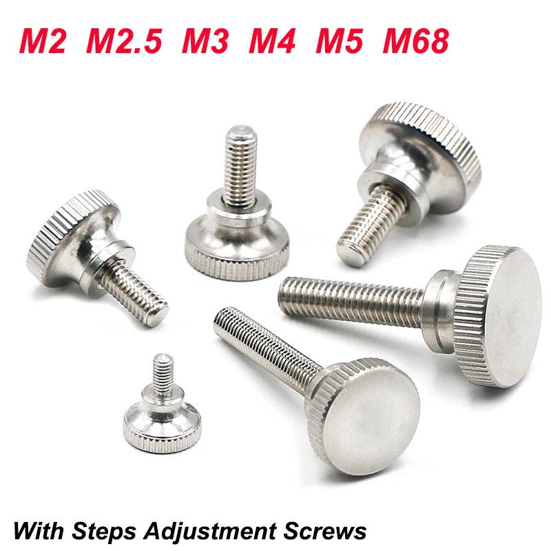 M2–M6 Knurled Thumb Screws – 303 Stainless Steel, Round Flat Head Hand Grip Knobs (3–40mm Lengths) - HomeDIYer