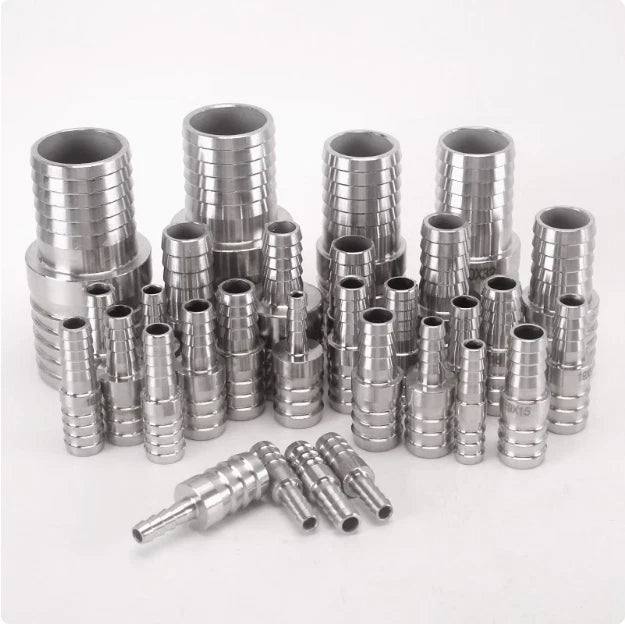 Stainless Steel Straight Hose Joiner Barbed Connector — Air Fuel Water Pipe