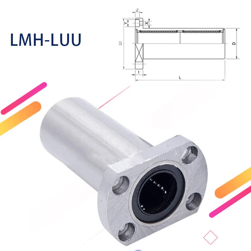 Extended Flange Linear Bearings LMH..LUU 6mm-60mm Inner Diam Motion Bearing CNC