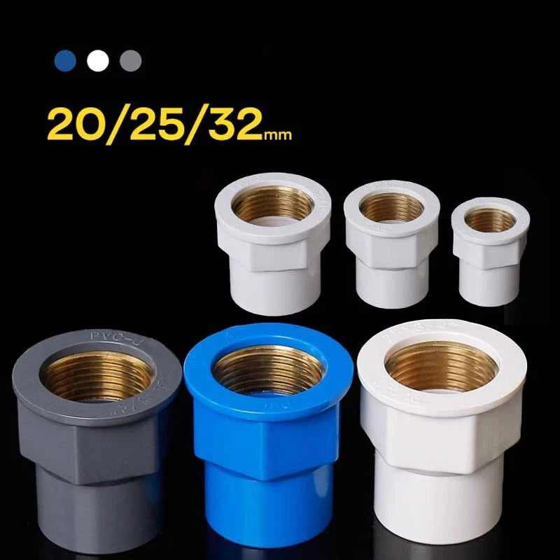 Female Thread Pipe Connector PVC Fittings Straight Adaptor 20mm 25mm 32mm