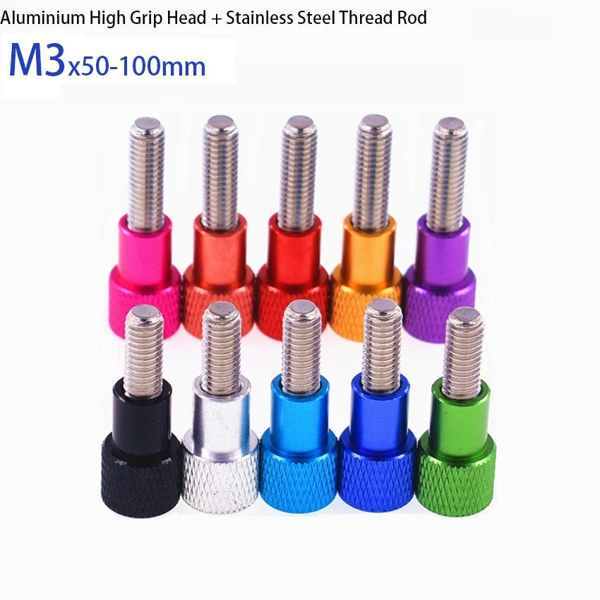 M3 Knurled Thumb Screws – Aluminum Grip Knob with Stainless Steel Thread