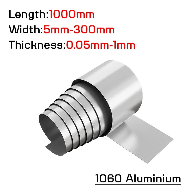 Aluminum Sheet Roll Strip 1060 Metal Foil Plate 5mm - 300mm Width 1000mm Length