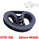HTD-5M Timing Belt 5mm Pitch 20mm Wide Closed Loop — 35 to 197 Teeth (175–985mm)