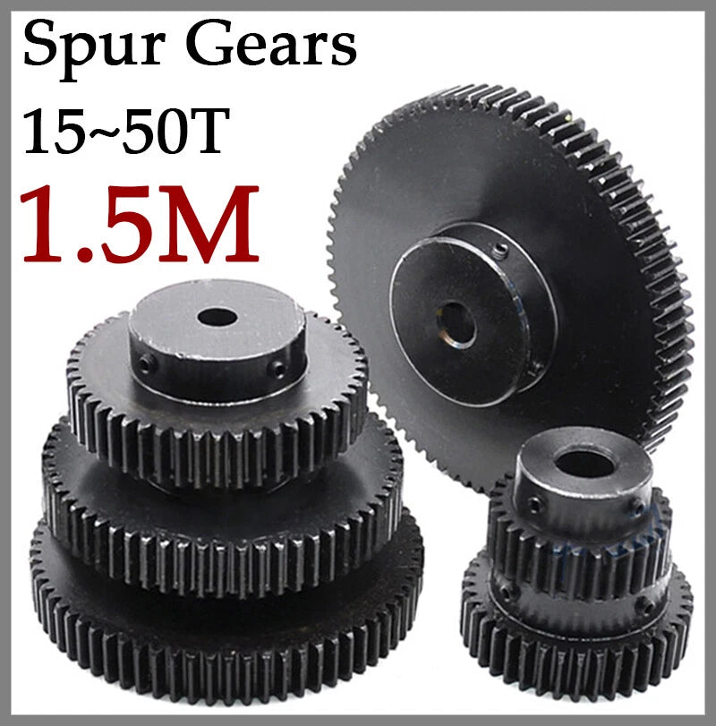 Spur Gears 1.5 Mod Transmission Gear With Step 45#Steel Pinion Motor Gear 15~50T