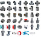Grey PVC 25mm ID Pressure Pipe Fittings Metric Solvent Weld Various Parts