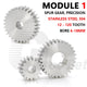 Spur Gear Module 1 Stainless Steel 12-120 Tooth Motor Pinion Flat Gear Precision